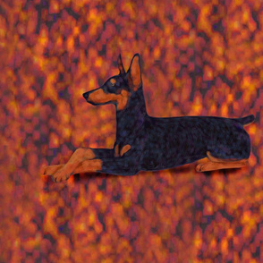 Black and Rust Doberman Lying on Rusty Texture for Pillow