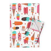 Ice Cream // pink & orange & turquoise girls room nursery decor little girls fabric