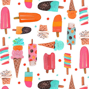 Ice Cream // pink & orange & turquoise girls room nursery decor little girls fabric