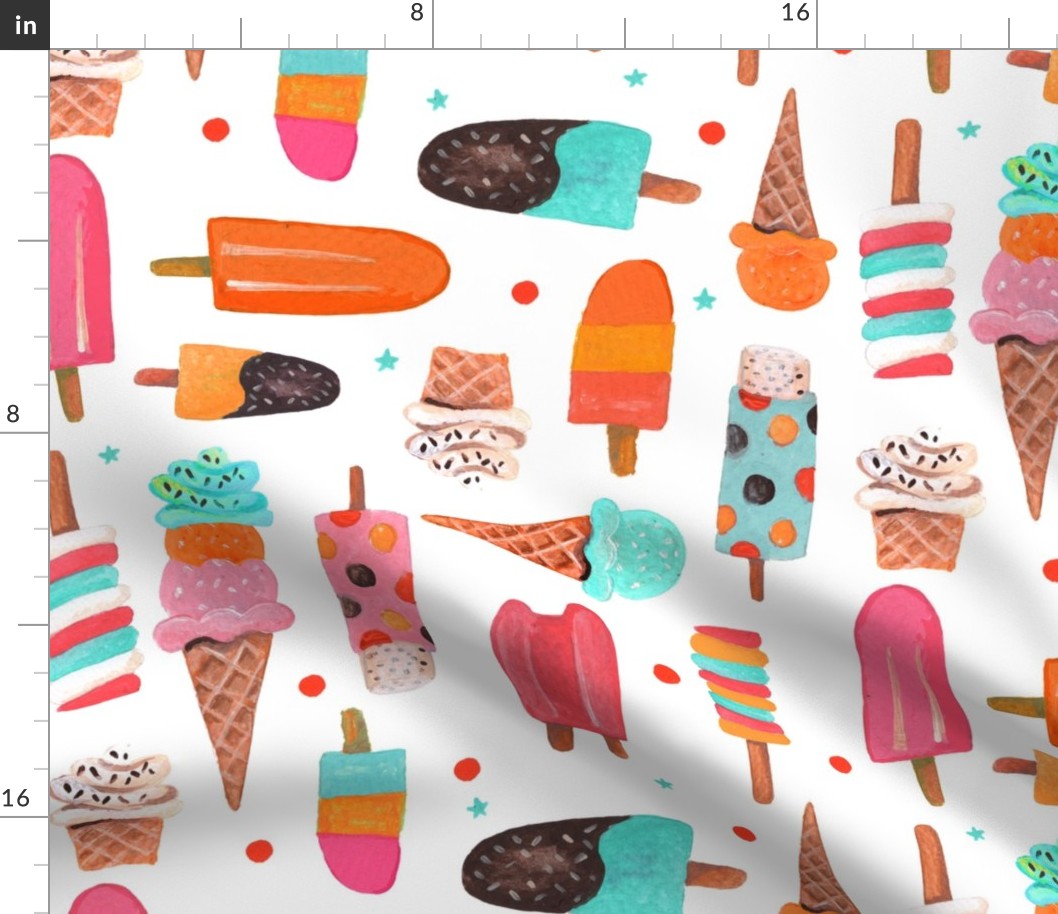 Ice Cream // pink & orange & turquoise girls room nursery decor little girls fabric