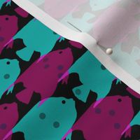 Dark Teal & Dark Pink Angelfish Pattern