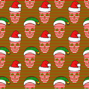 christmas skull stripe small