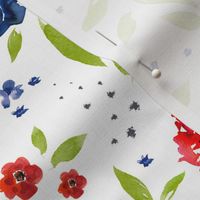 red white and blue floral 