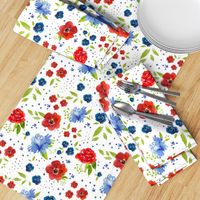 red white and blue floral 