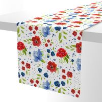 red white and blue floral 