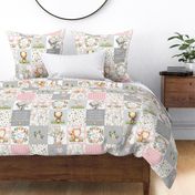 Baby Girl Woodland Animals Nursery Quilt – I Woke Up this Cute Blanket Bedding (pink gray) GL-PG9