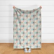 3" Woodland Animals Baby Girl Quilt – I Woke Up this Cute Nursery Blanket Bedding (peach mint gray) GL-PM10, rotated