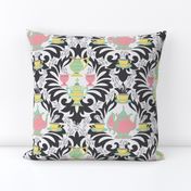 Teatime Damask  pastels,grey