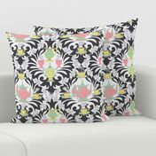 Teatime Damask  pastels,grey