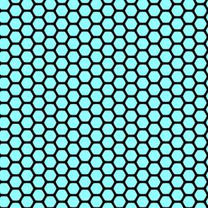 Black Geometric Pattern on Blue