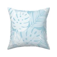 Tropical Shadows - White on Blue - Large Scale