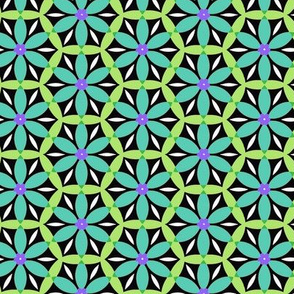 Aqua Daisy Pattern