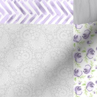 Ballerina//Lavender - Wholecloth Cheater quilt - Rotated