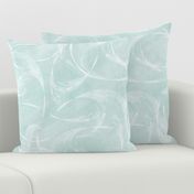 light teal feathery brushstrokes abstract