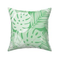 Tropical Shadows - White on Green - Large Scale