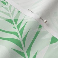 Tropical Shadows - White on Green - Large Scale