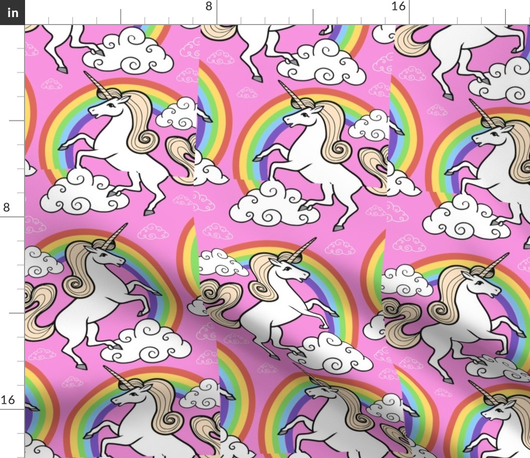 Pink unicorn rainbow