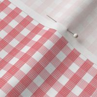 Tea Towel Red Gingham Embroidery Flower Border