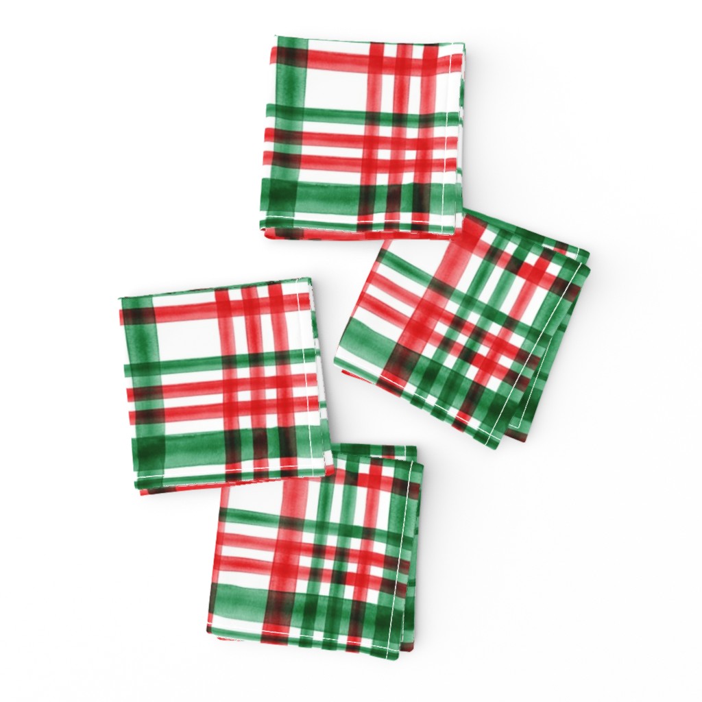 Christmas watercolor plaid (bright)