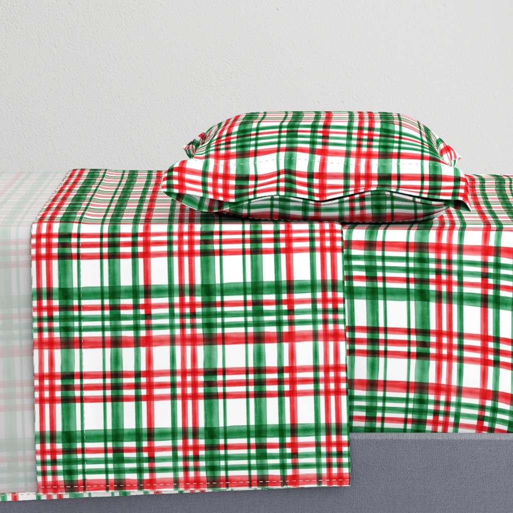 Christmas watercolor plaid (bright)