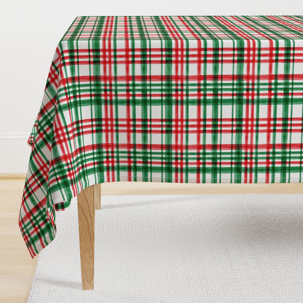 Christmas watercolor plaid (bright)