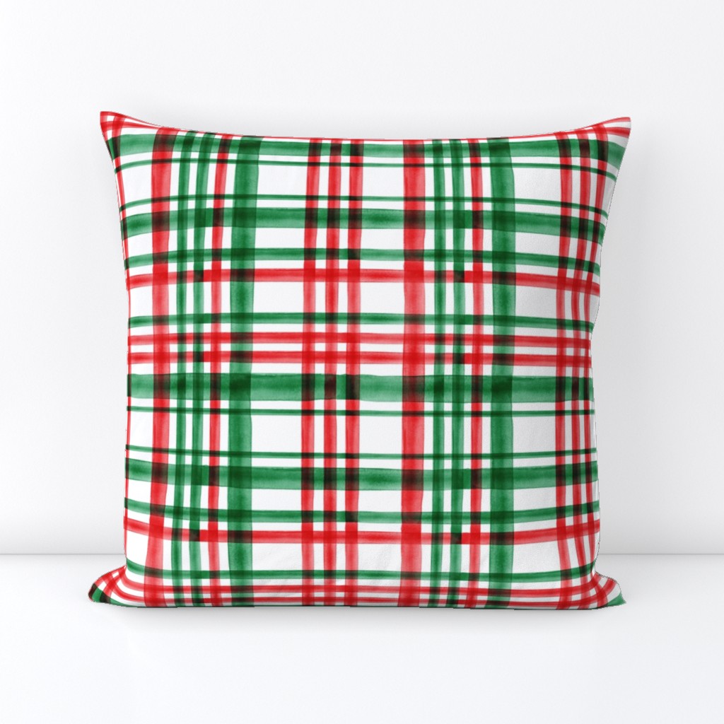 Christmas watercolor plaid (bright)