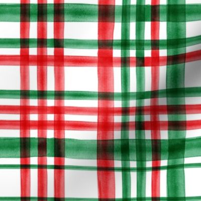 Christmas watercolor plaid (bright)