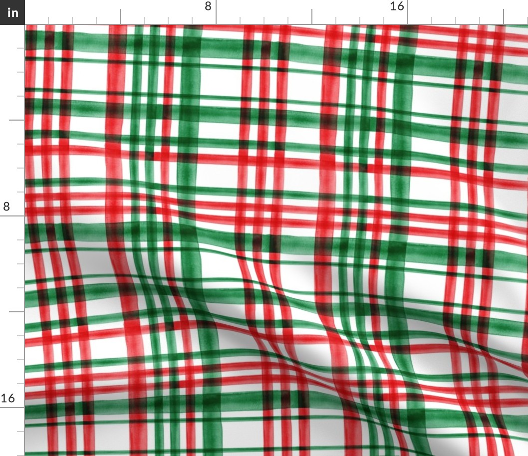 Christmas watercolor plaid (bright)