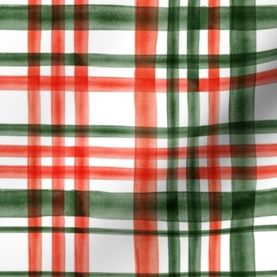 Christmas watercolor plaid 