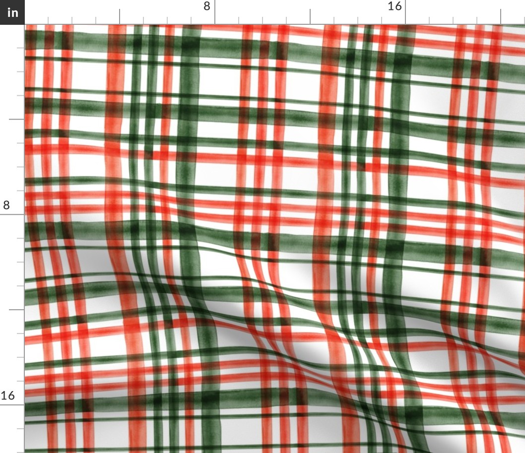 Christmas watercolor plaid 