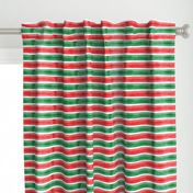 christmas red and green watercolor stripes