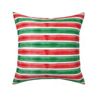 christmas red and green watercolor stripes