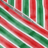 christmas red and green watercolor stripes