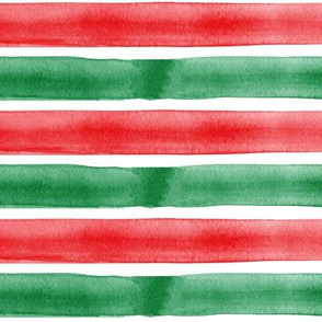 christmas red and green watercolor stripes