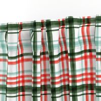 Christmas watercolor plaid (mint)