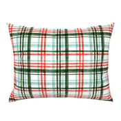 Christmas watercolor plaid (mint)