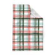 Christmas watercolor plaid (mint)