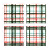 Christmas watercolor plaid (mint)