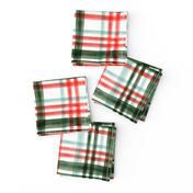 Christmas watercolor plaid (mint)