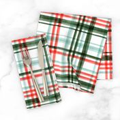 Christmas watercolor plaid (mint)