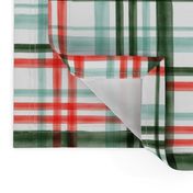 Christmas watercolor plaid (mint)