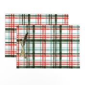 Christmas watercolor plaid (mint)