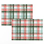 Christmas watercolor plaid (mint)