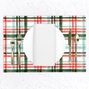 Christmas watercolor plaid (mint)