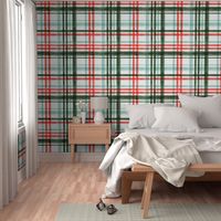 Christmas watercolor plaid (mint)