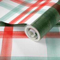 Christmas watercolor plaid (mint)