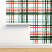 Christmas watercolor plaid (mint)