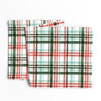 Christmas watercolor plaid (mint)