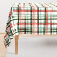 Christmas watercolor plaid (mint)