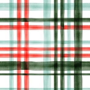 Christmas watercolor plaid (mint)